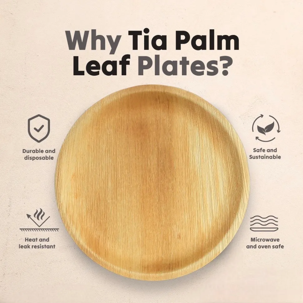 10 Inch Round Disposable Palm Leaf Plates