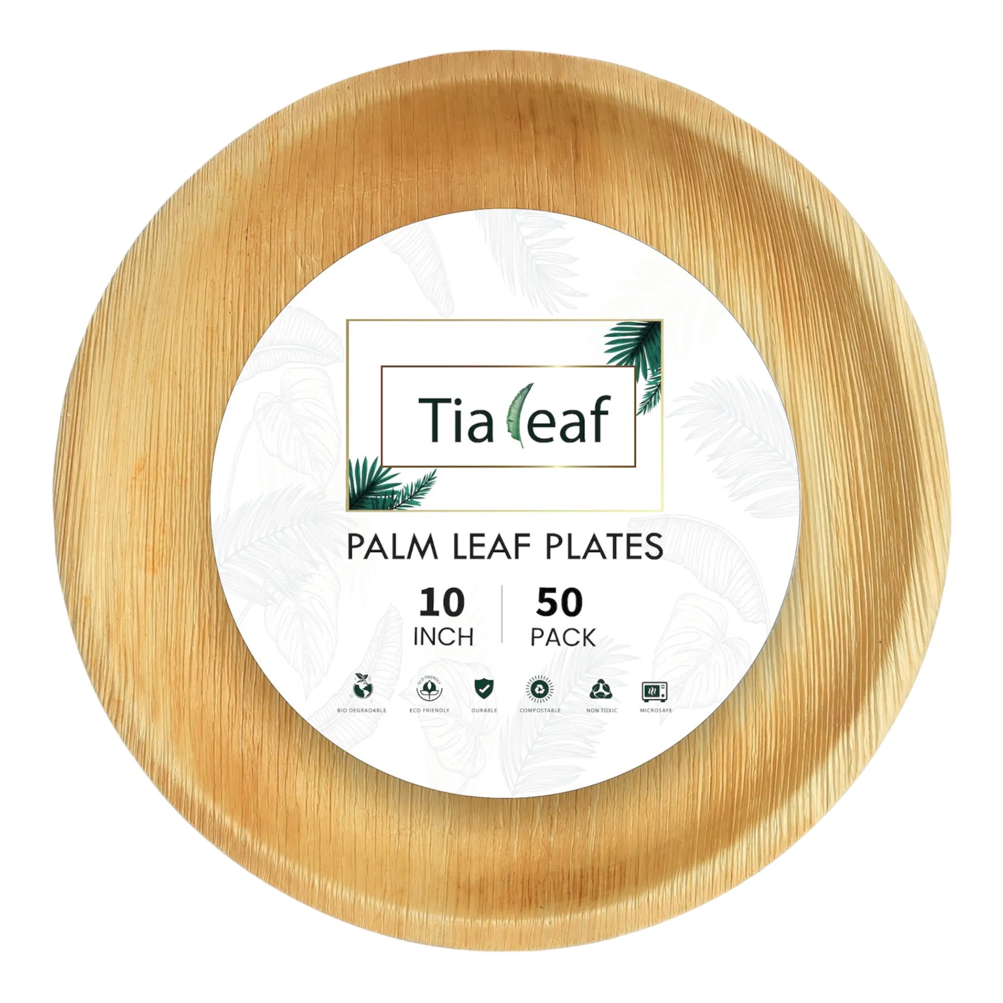 10 Inch Round Disposable Palm Leaf Plates