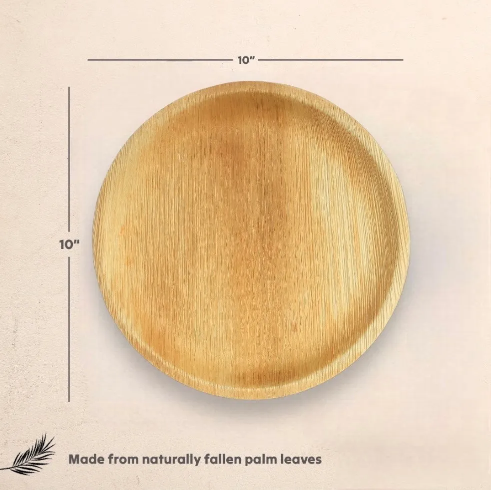 10 Inch Round Disposable Palm Leaf Plates