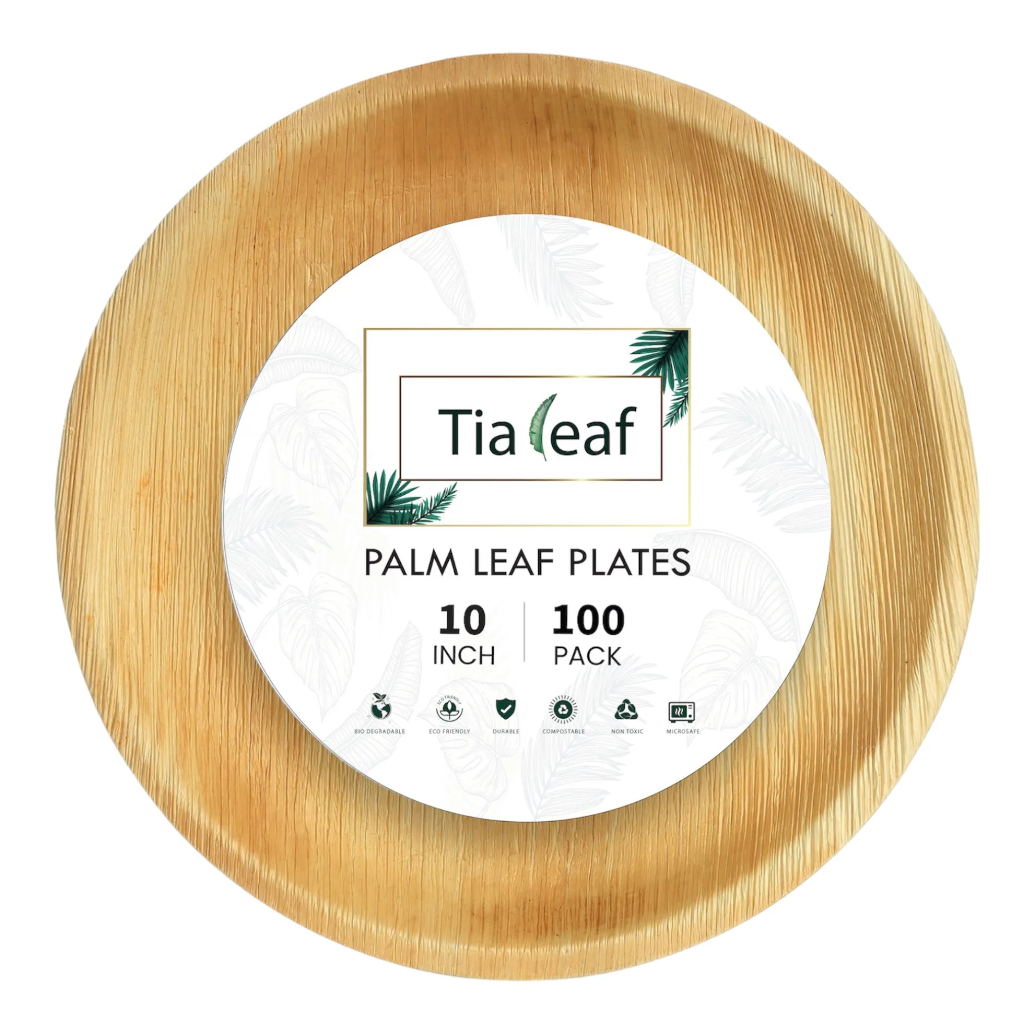 10 Inch Round Disposable Palm Leaf Plates