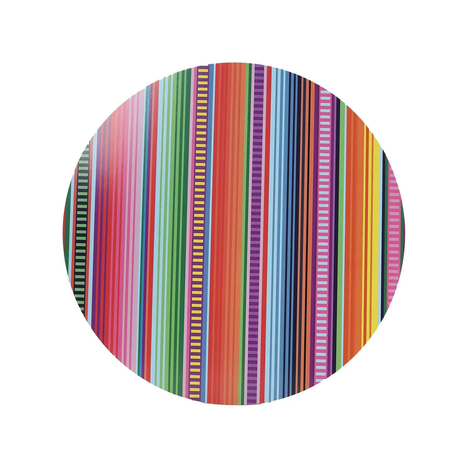 10 Pack Mexican Serape Fiesta Paper Placemats, 13" Round Cinco De Mayo Party Theme Disposable Dining Table Mats - 300 GSM