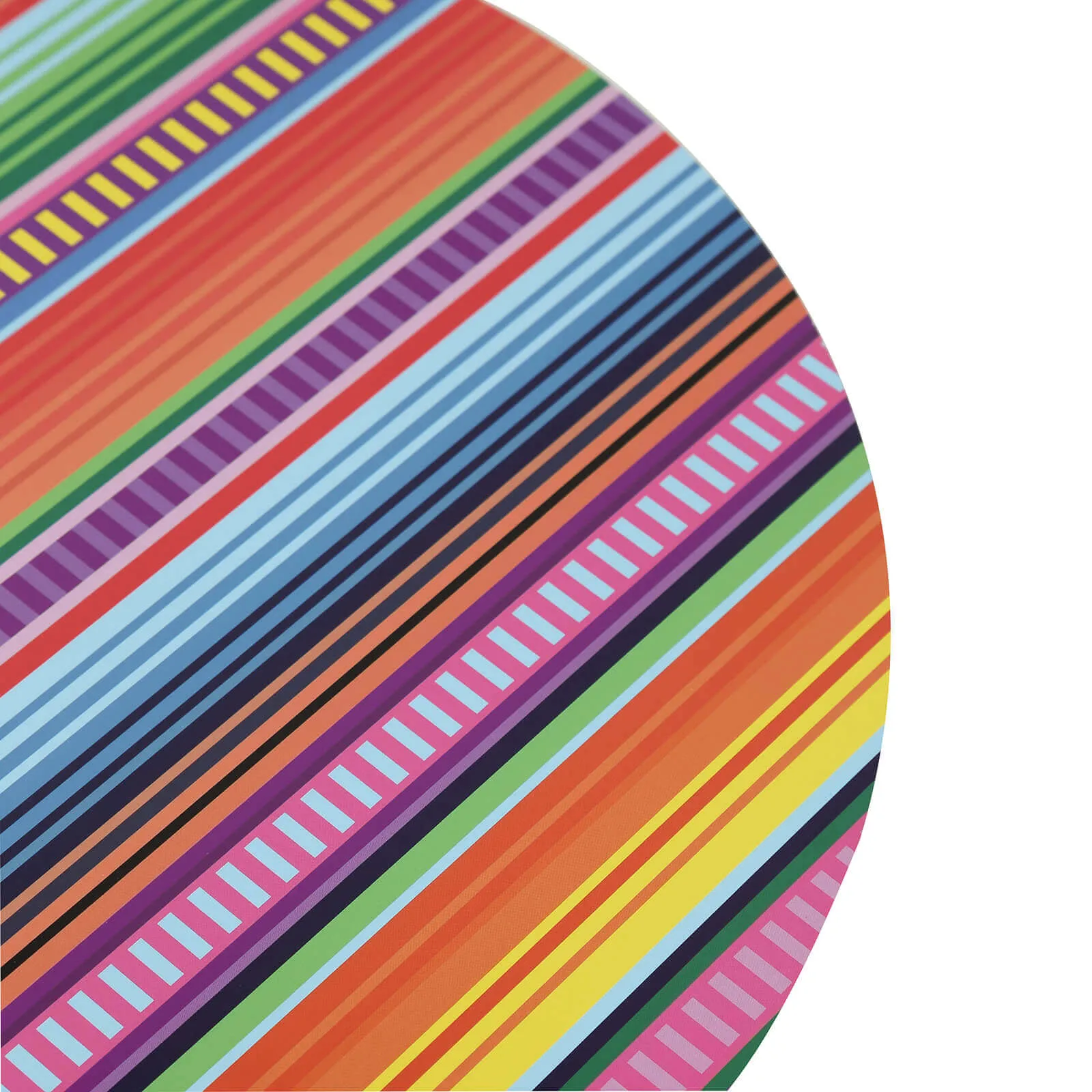 10 Pack Mexican Serape Fiesta Paper Placemats, 13" Round Cinco De Mayo Party Theme Disposable Dining Table Mats - 300 GSM