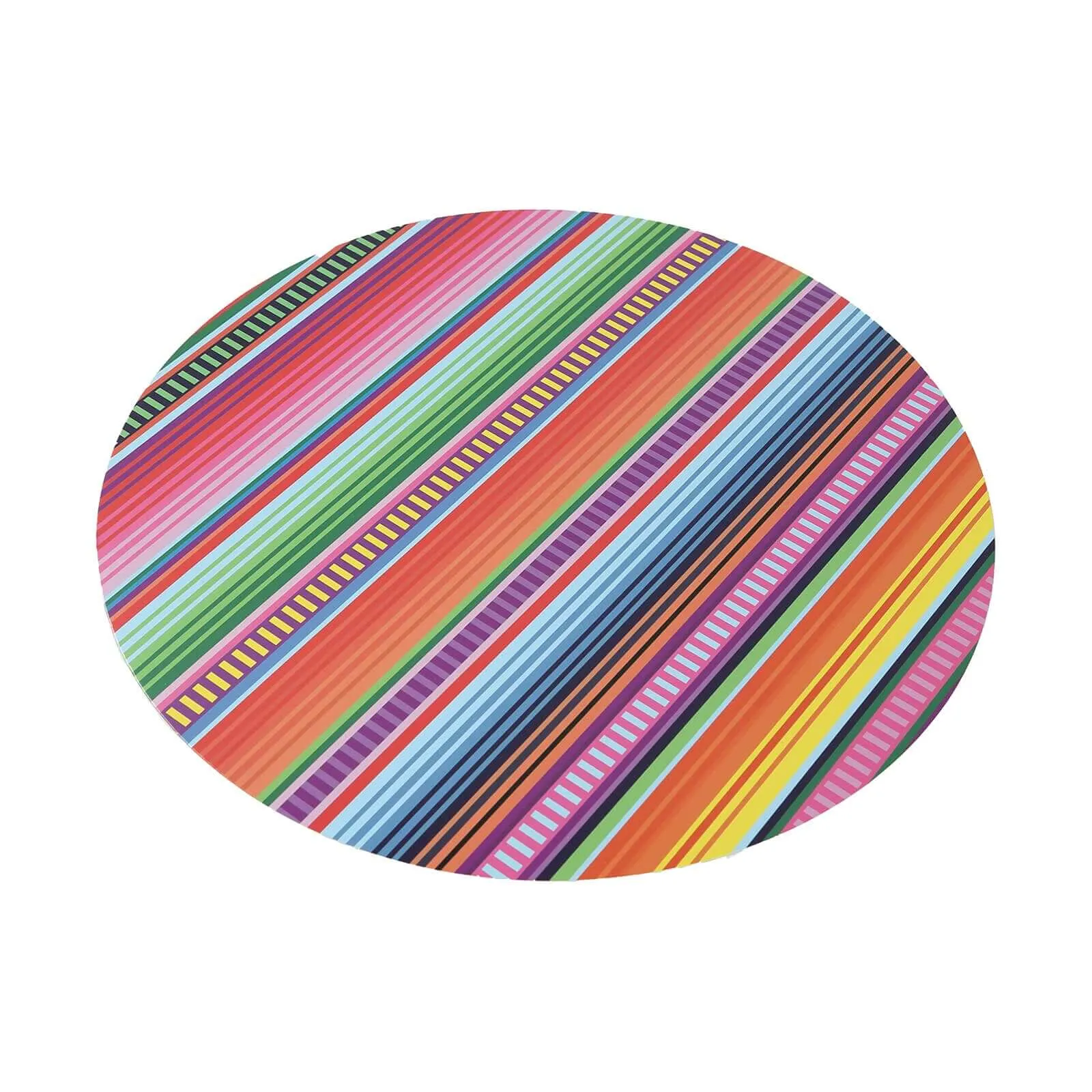 10 Pack Mexican Serape Fiesta Paper Placemats, 13" Round Cinco De Mayo Party Theme Disposable Dining Table Mats - 300 GSM