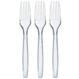 100 Clear Plastic Forks, Plastic Forks Heavy Duty, Clear Forks Silverware,