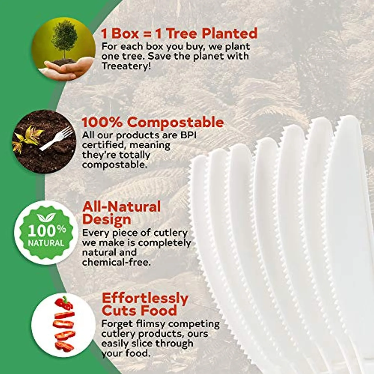 100% Compostable Cutlery Set, 380 Pack