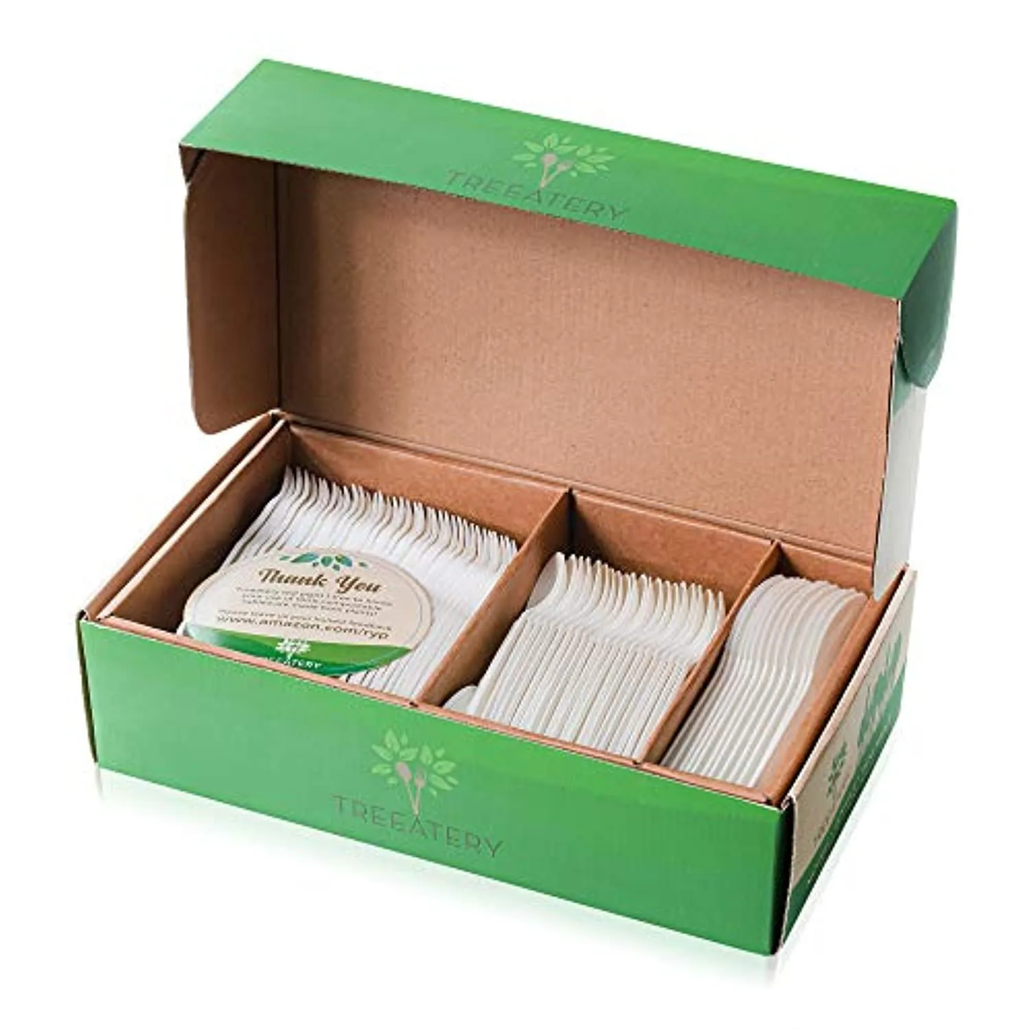 100% Compostable Cutlery Set, 380 Pack