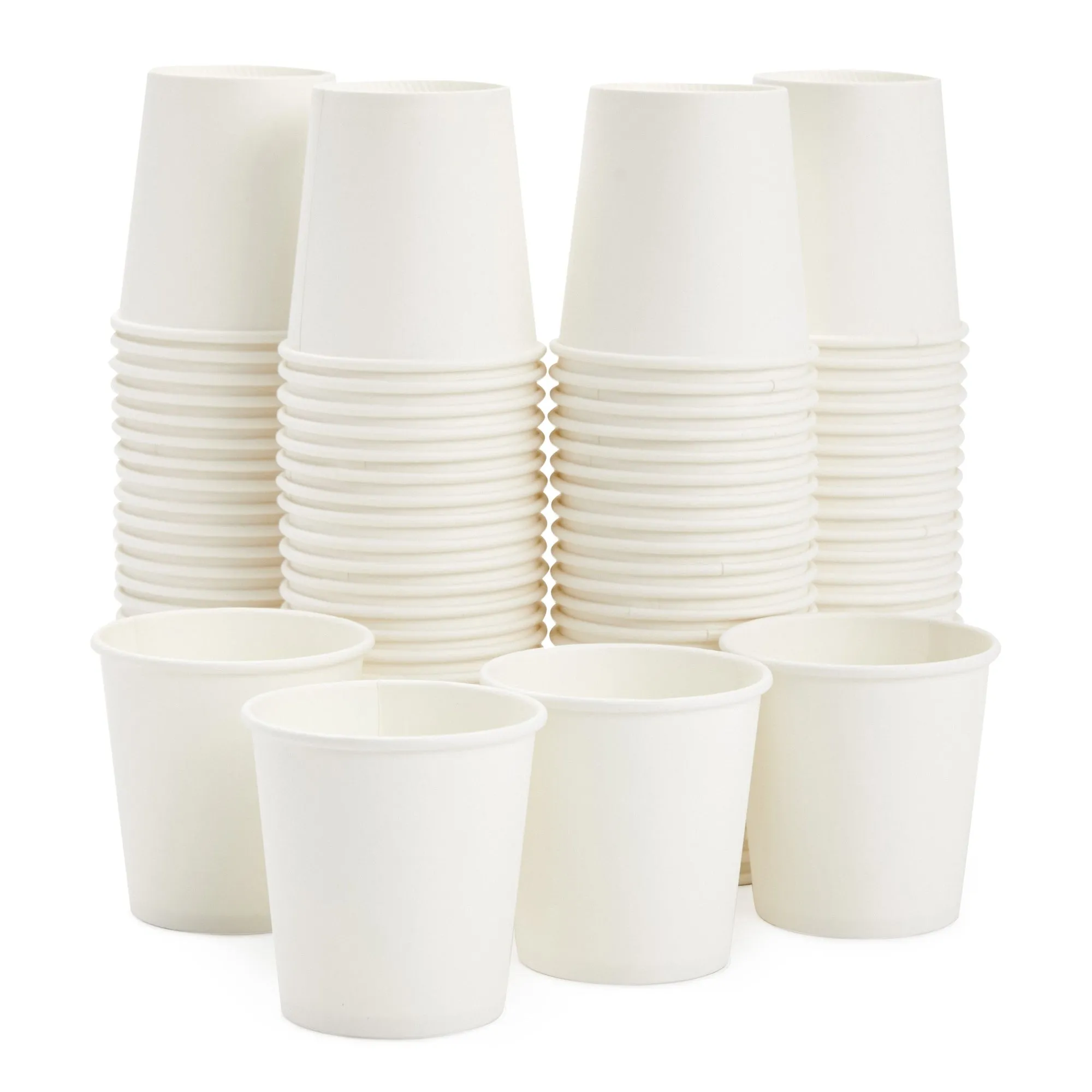 100 Pack Disposable Mini Paper Cups for Espresso, Mouthwash, Tea, Coffee (4oz, White)