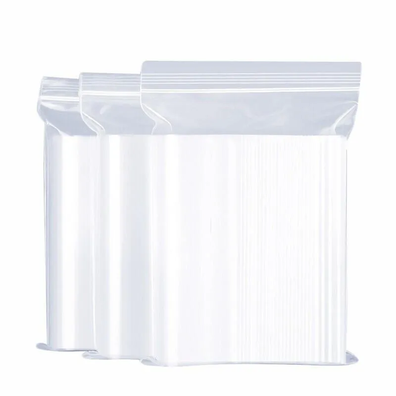 1000 Pieces Disposable PE 12 Thread Self Sealing Bag Thickened Transparent Sealed Bag Zipper Bag Sample Storage Bag