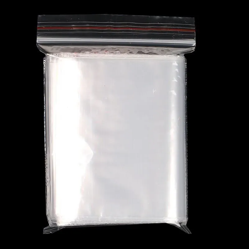 1000 Pieces Disposable PE 8 Thread Self Sealing Bag Thickened Transparent Sealed Bag Zipper Bag Sample Storage Bag