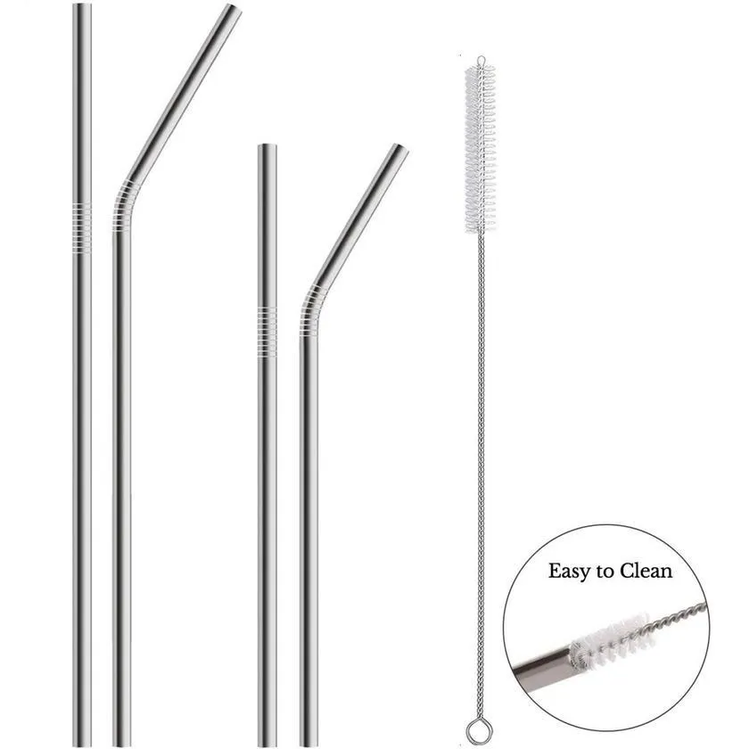 14-Piece: Stainless Steel Straw Set