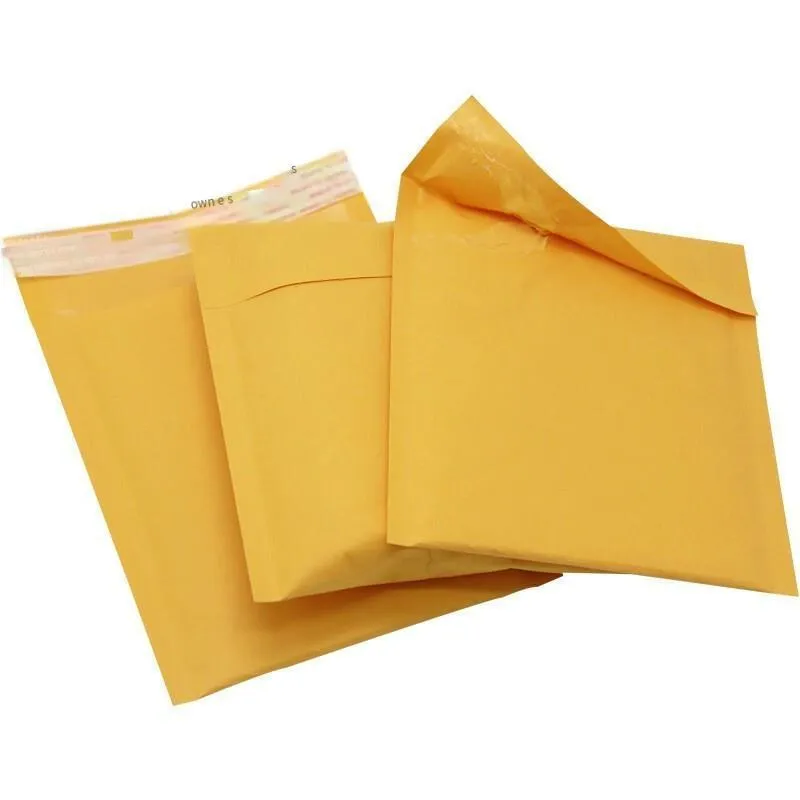 1400 Only Kraft Paper Self Sealing Bag, Composite Bubble Envelope, Foam Shocproof Yellow Express Bag 11*13 4cm