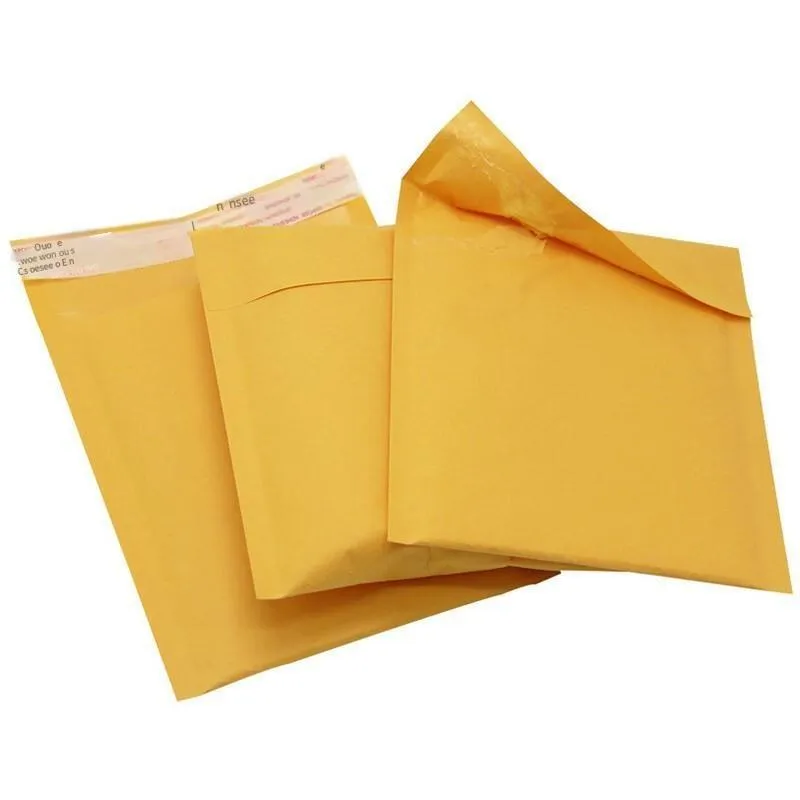 1400 Only Kraft Paper Self Sealing Bag, Composite Bubble Envelope, Foam Shocproof Yellow Express Bag 11*13 4cm