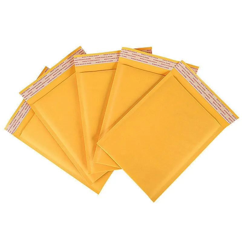 1400 Only Kraft Paper Self Sealing Bag, Composite Bubble Envelope, Foam Shocproof Yellow Express Bag 11*13 4cm