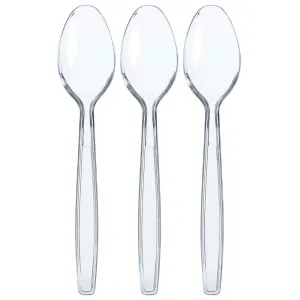 300 Clear Plastic Spoons Bulk - Plastic Silverware Spoons - Plastic Spoon Heavy