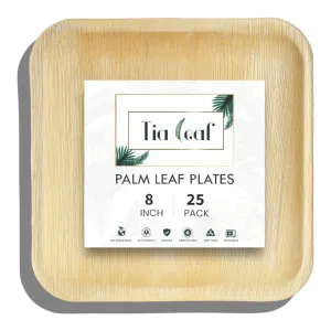 8 Inch Square Disposable Palm Leaf Plates