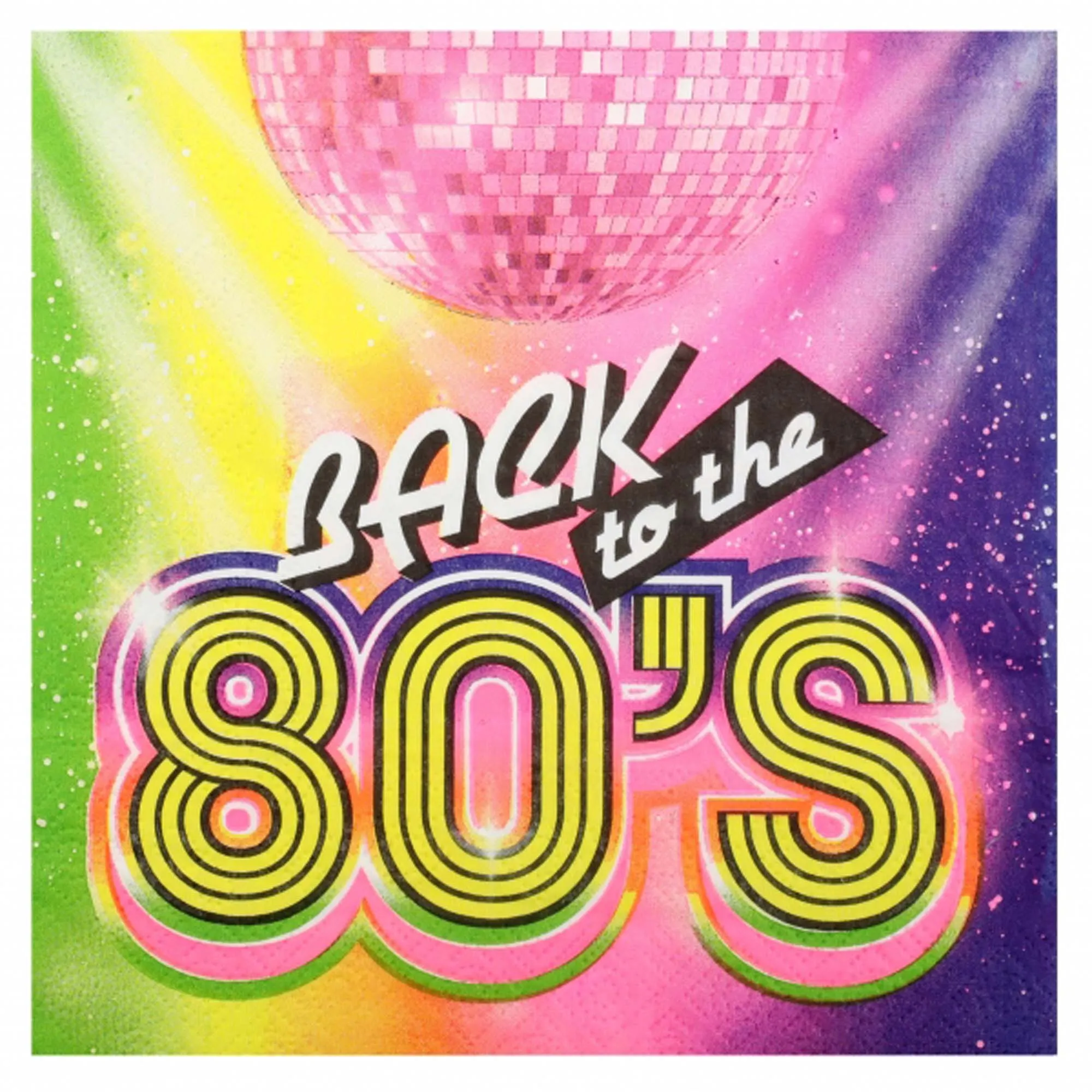 80's Party Large Lunch Napkins, 10 Count