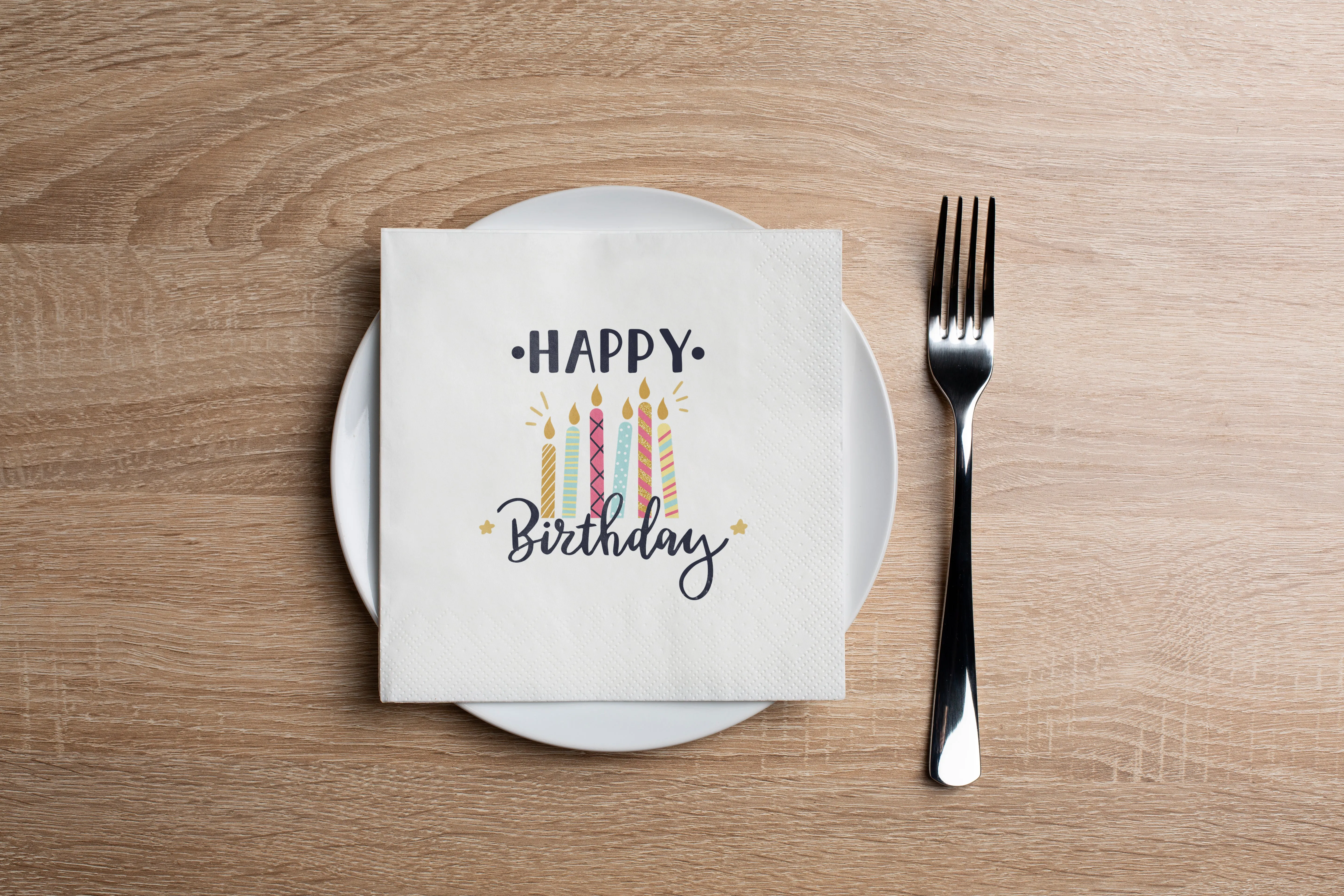 Birthday Candles Cocktail Napkin