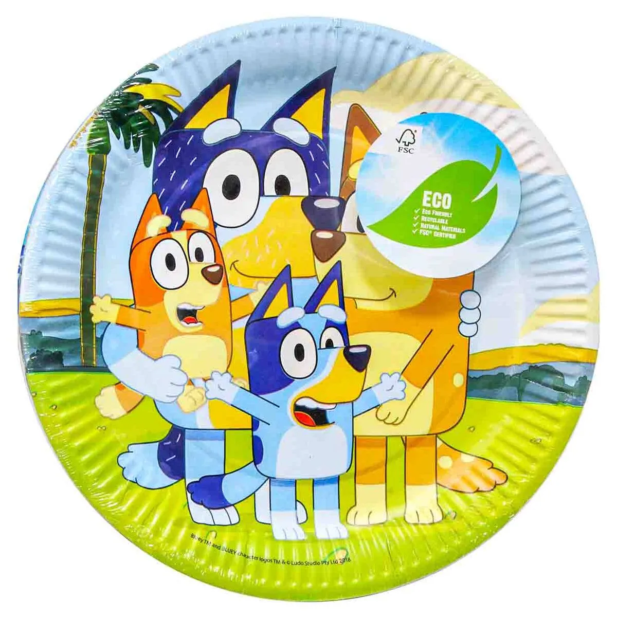 Bluey Round 23cm Eco Friendly Paper Plates (8 Pack)