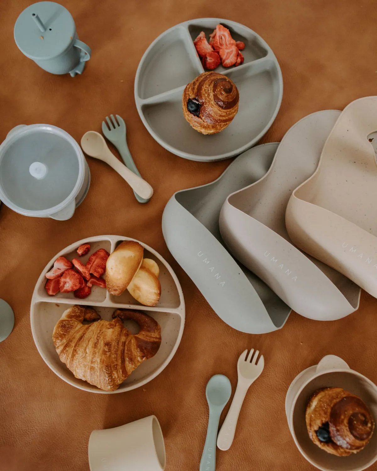 Bowl, Cup, Spoon and Fork Set - Pistachio