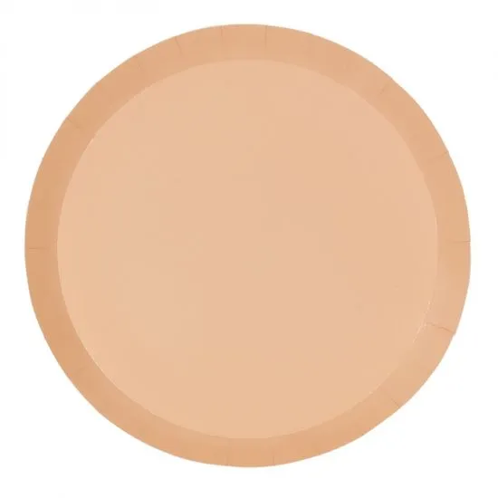 Classic Pastel Peach Plates - Pack of 10