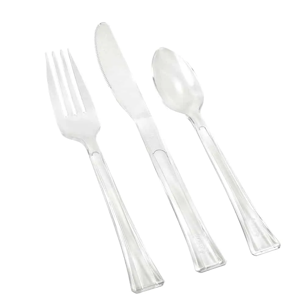 Clear Premium Plastic Cutlery Combo