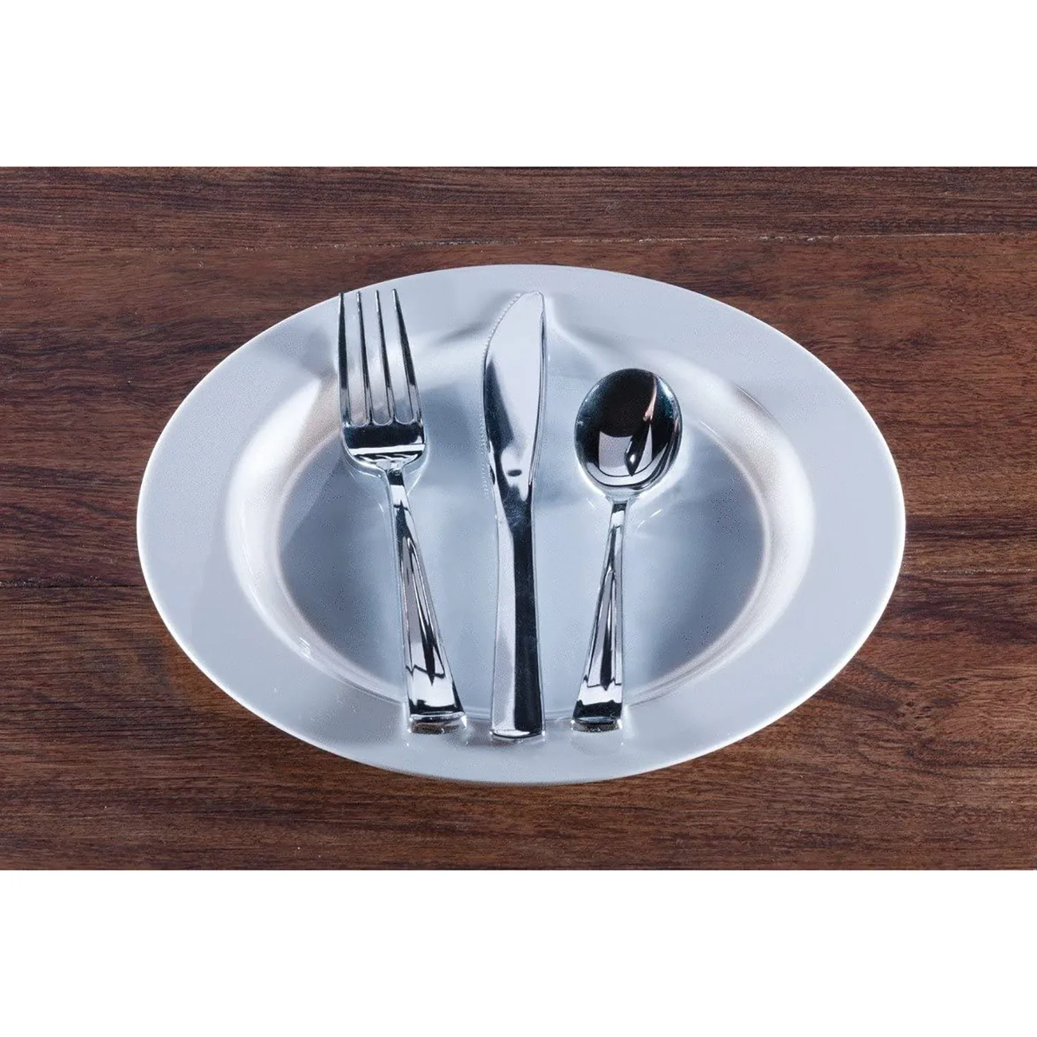 Cutlery Silverware Extra Heavyweight Disposable Flatware Combo Silver 96 Pieces