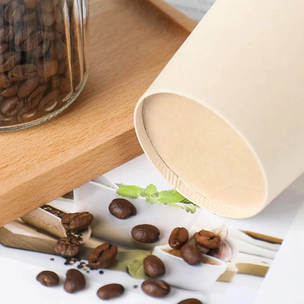 Disposable Coffee Cups, Bamboo Paper Cups, Natural Eco-Friendly Brown Fiber Hot Cups