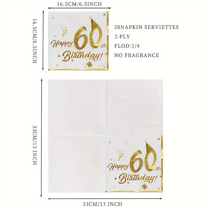 Doublelayer Hot Stamping Printed Napkins for Birthday Party Decoration