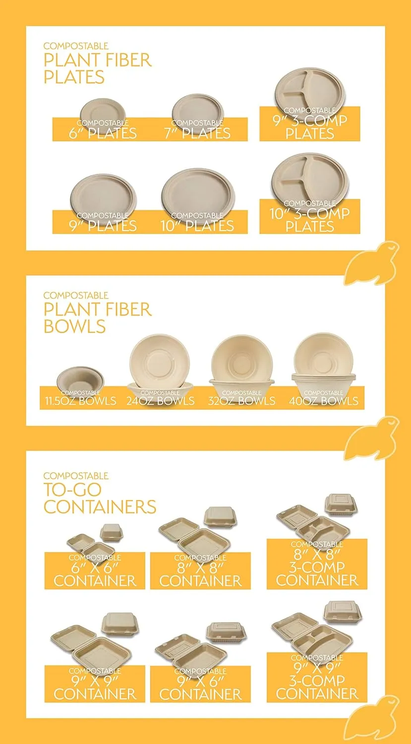 Earth's Natural Alternative Eco-Friendly, Compostable Plant Fiber Plate