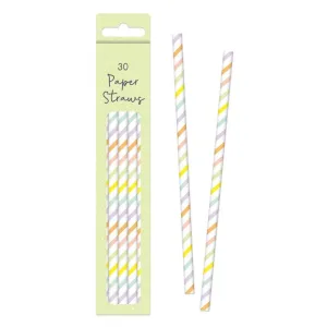 Easter Paper Straws - 30 Pack Festive Eco-Friendly Party Supplies Assorted Designs