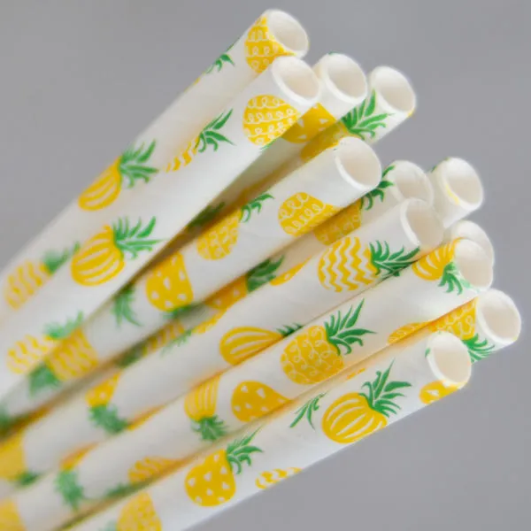 Eco-Straw Regular Paper Straw 6mm Pineapple Print 2500pcs