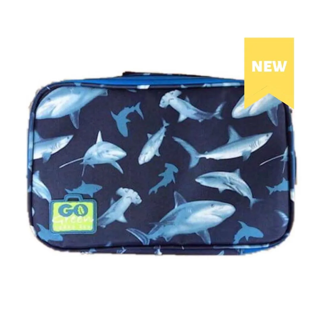 Go Green Lunch Box - Shark Frenzy with Blue Box