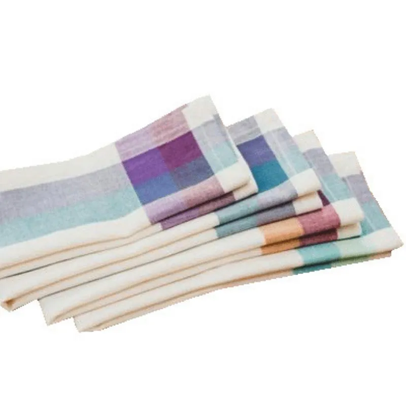 Hand-woven Clove Madras Napkins, Set of 4