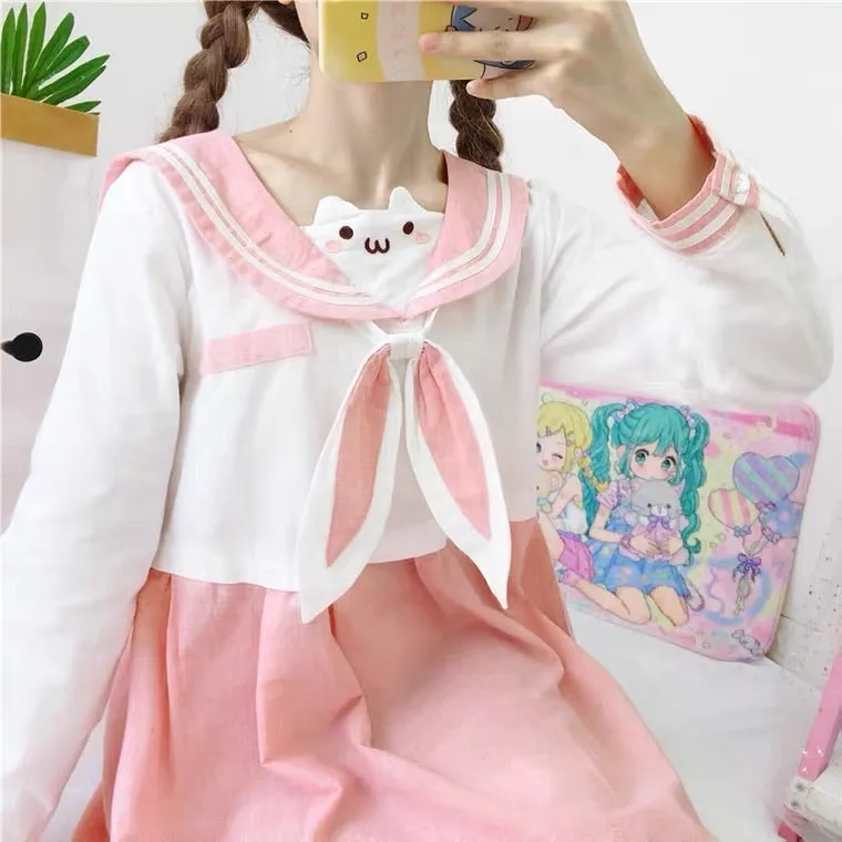 JAPANESE LOLITA CUTE BUNNY EARS DRESS BY50081