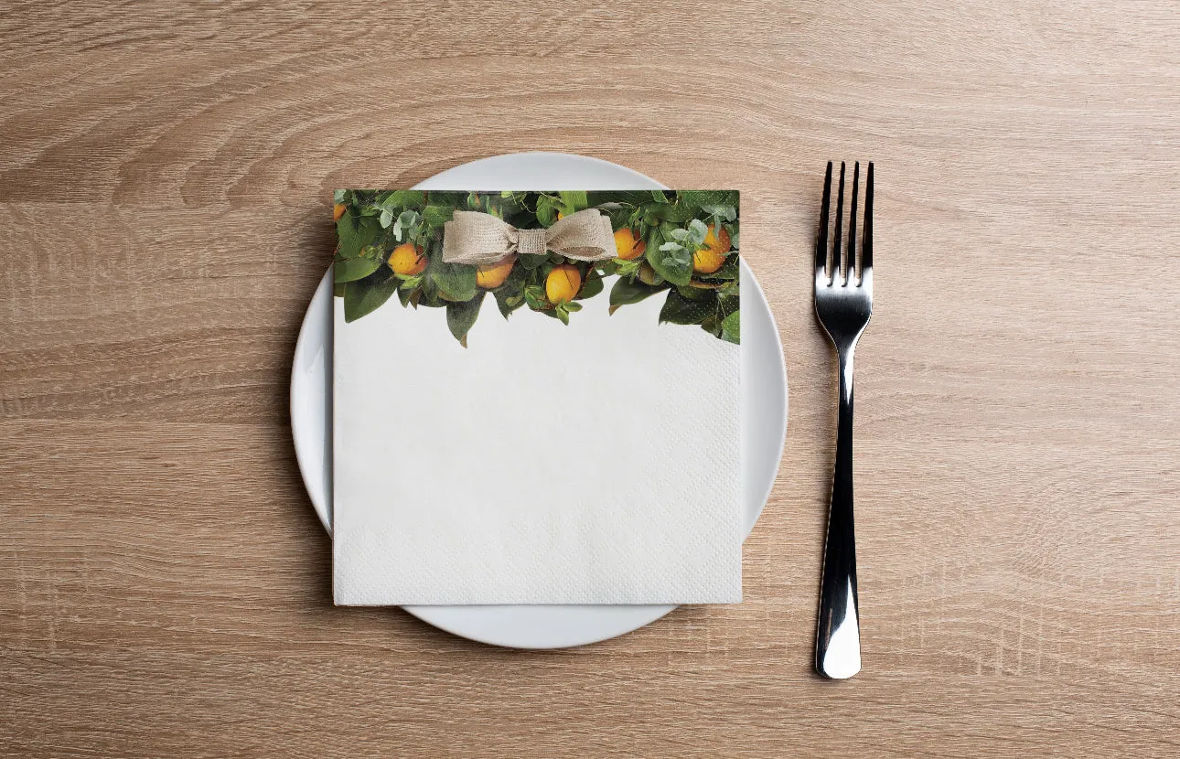 Lemon Wreath Cocktail Napkin