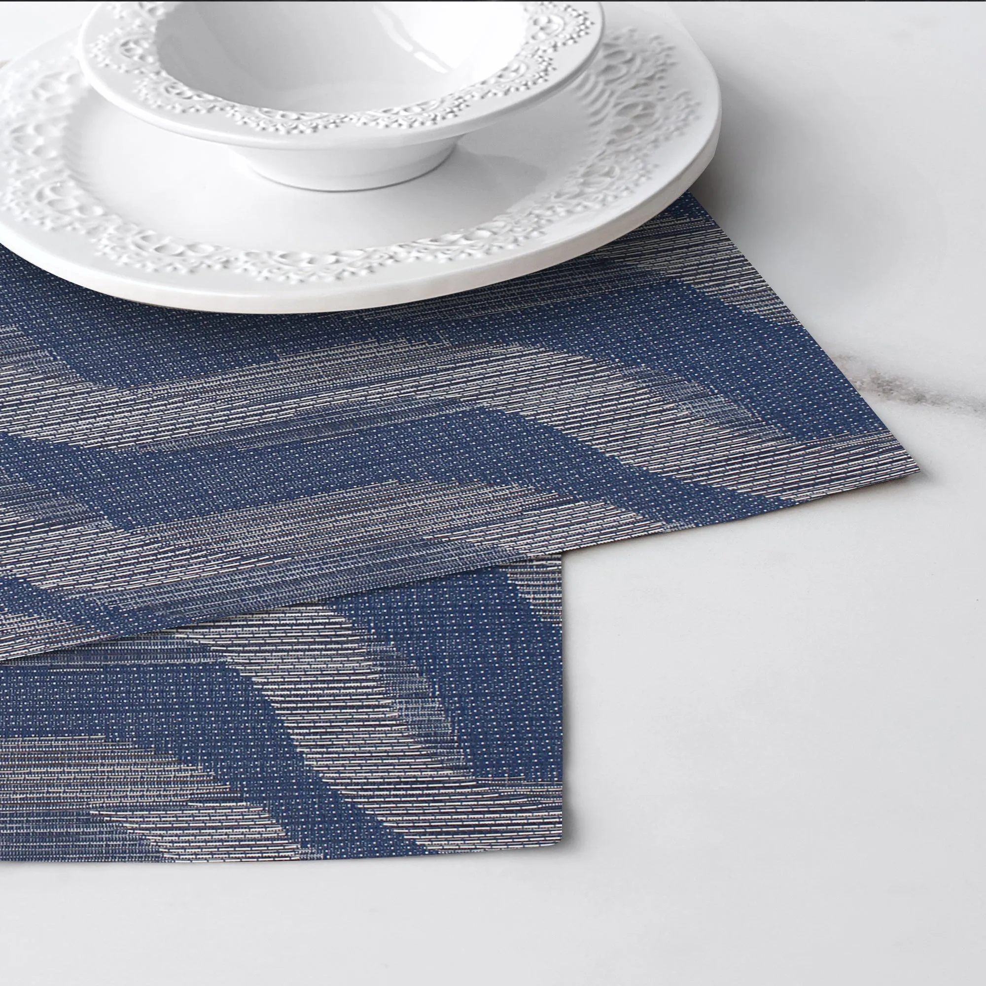 Luxury Placemat Set of 4 | Heat Resistant Placemats | Table Mats | Cotton Home - Blue