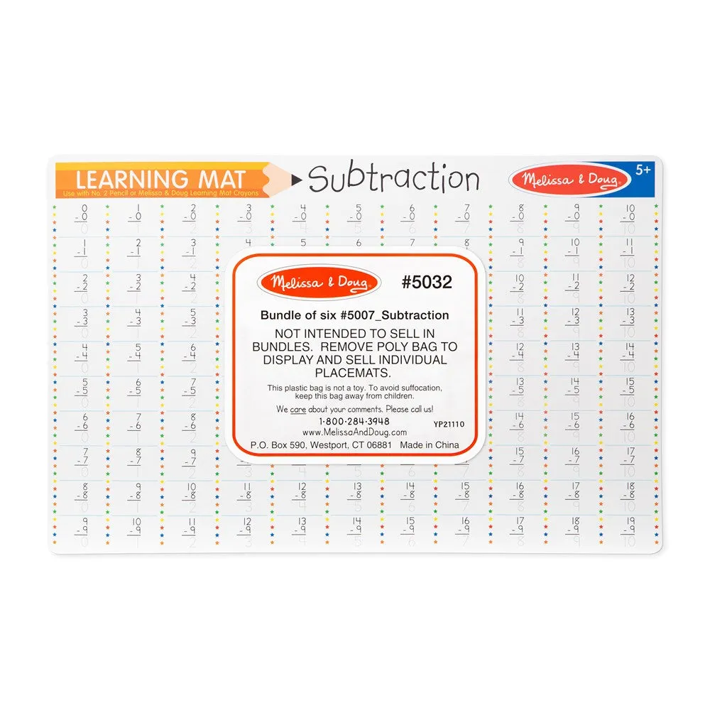 Melissa and Doug Subtraction Problems Write-A-Mat