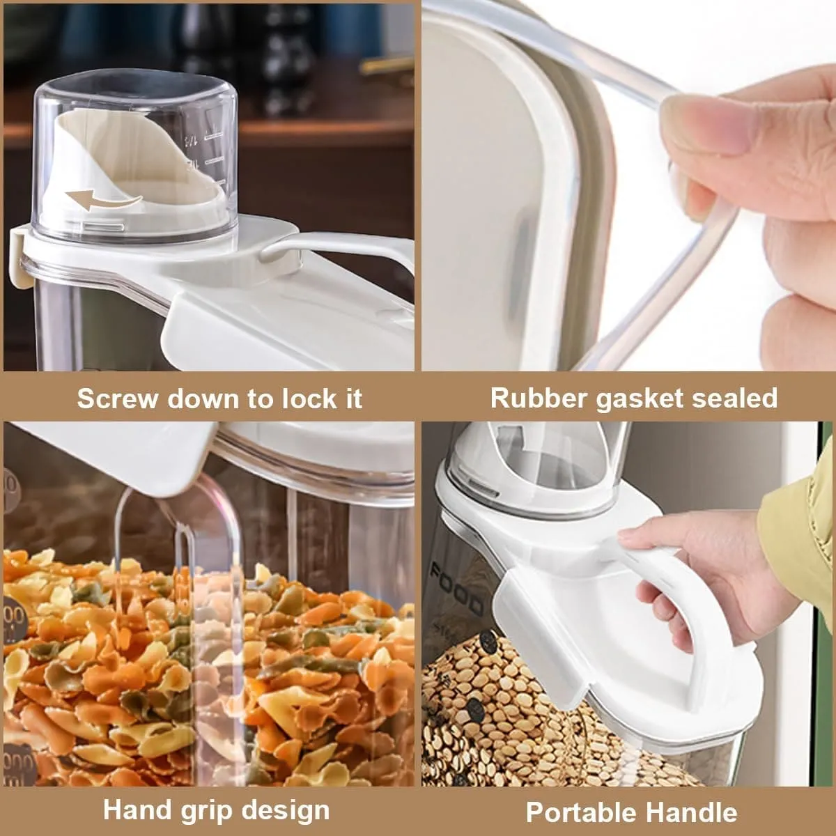 MOISTURE-PROOF CEREAL DISPENSER FOOD JAR