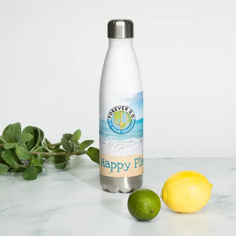 My Happy Place - The Beach and Forever G.O. Stainless Steel Water Bottle