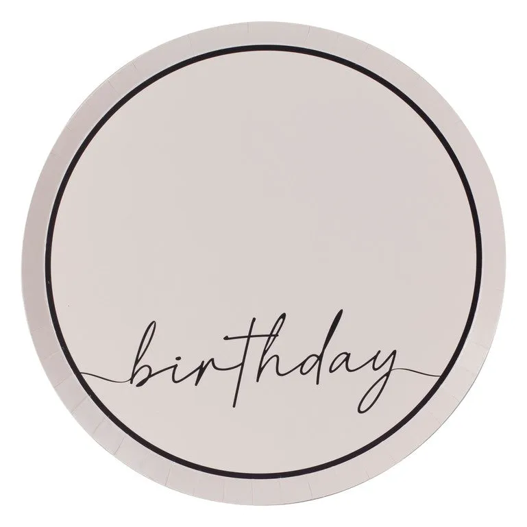 Nude   Black  Eco Friendly Birthday Paper Plates