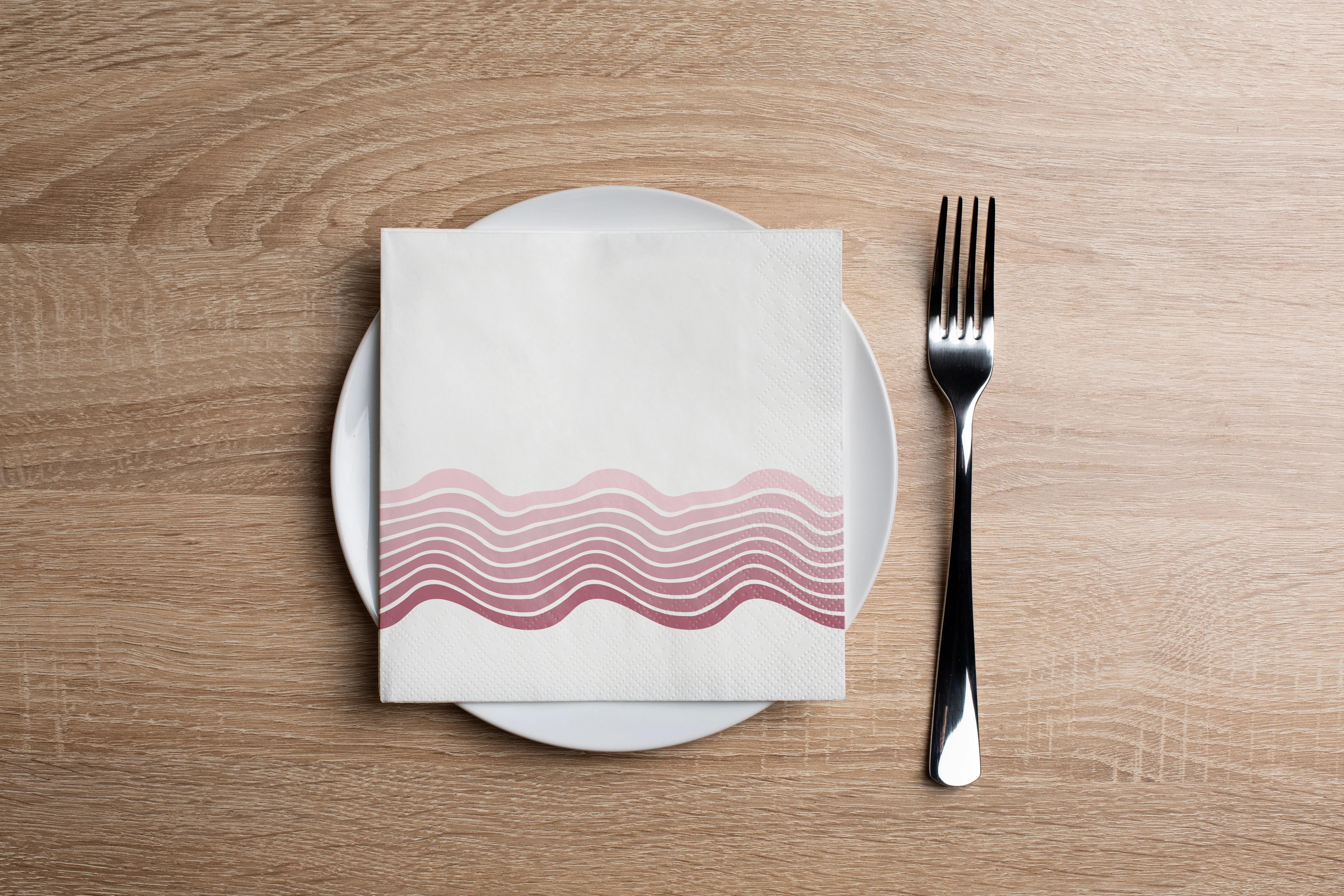 Ombre Wave Pink Cocktail Napkin