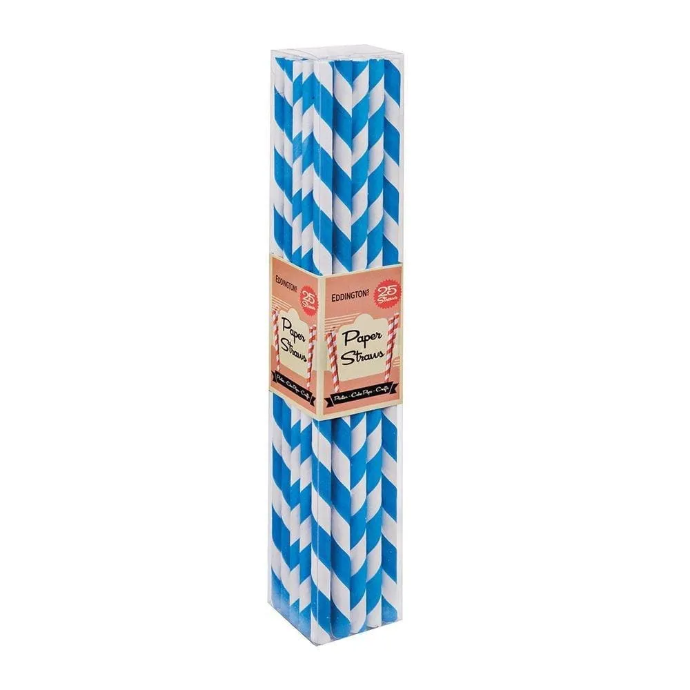 Paper Straws Blue 12 Pack