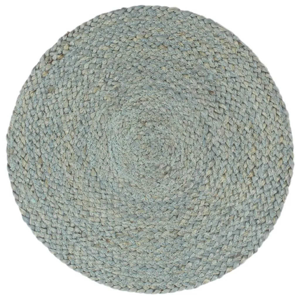 Placemats 4 pcs Plain Olive Green 38 cm Round Jute