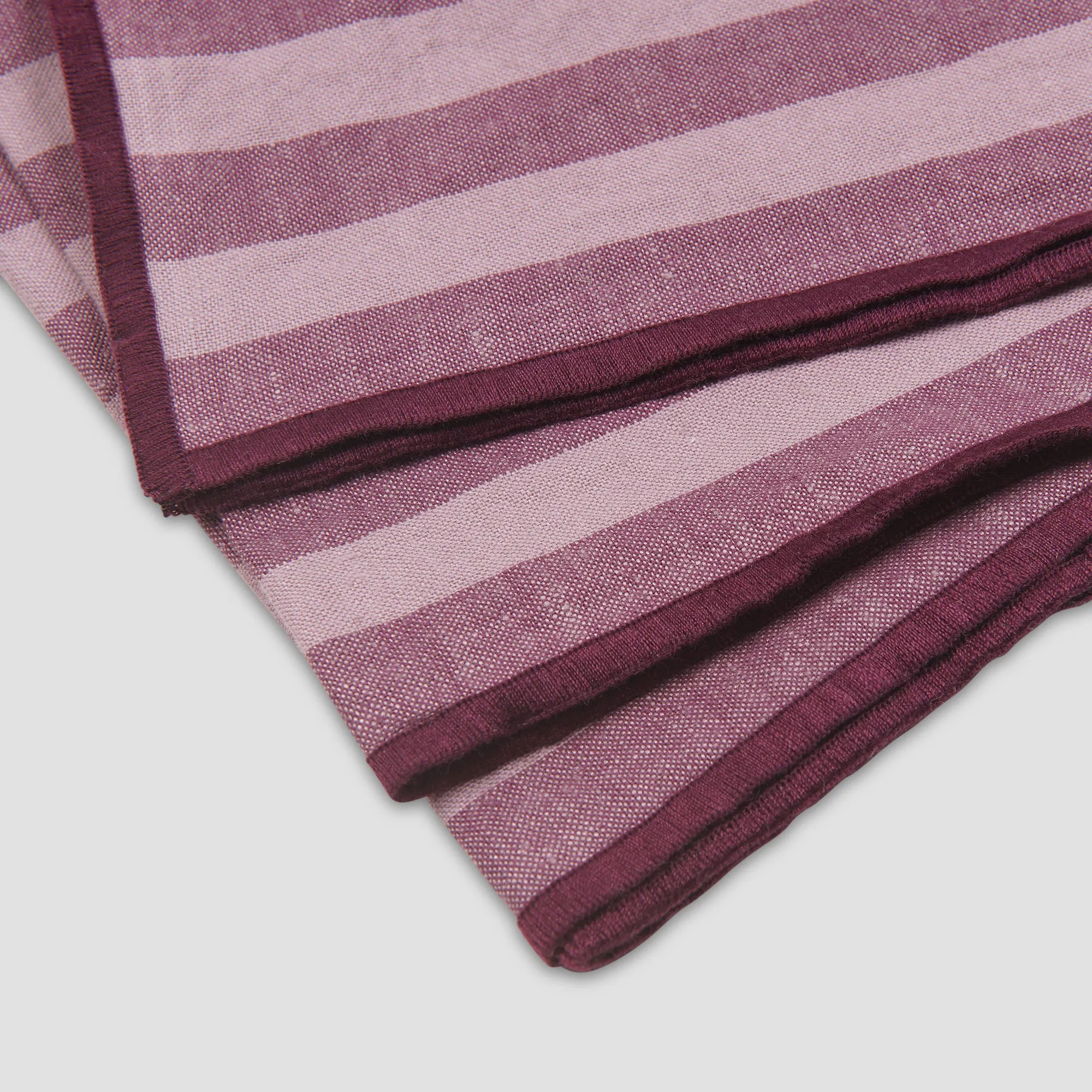 Plum Wine Amberley Stripe Linen Table Runner