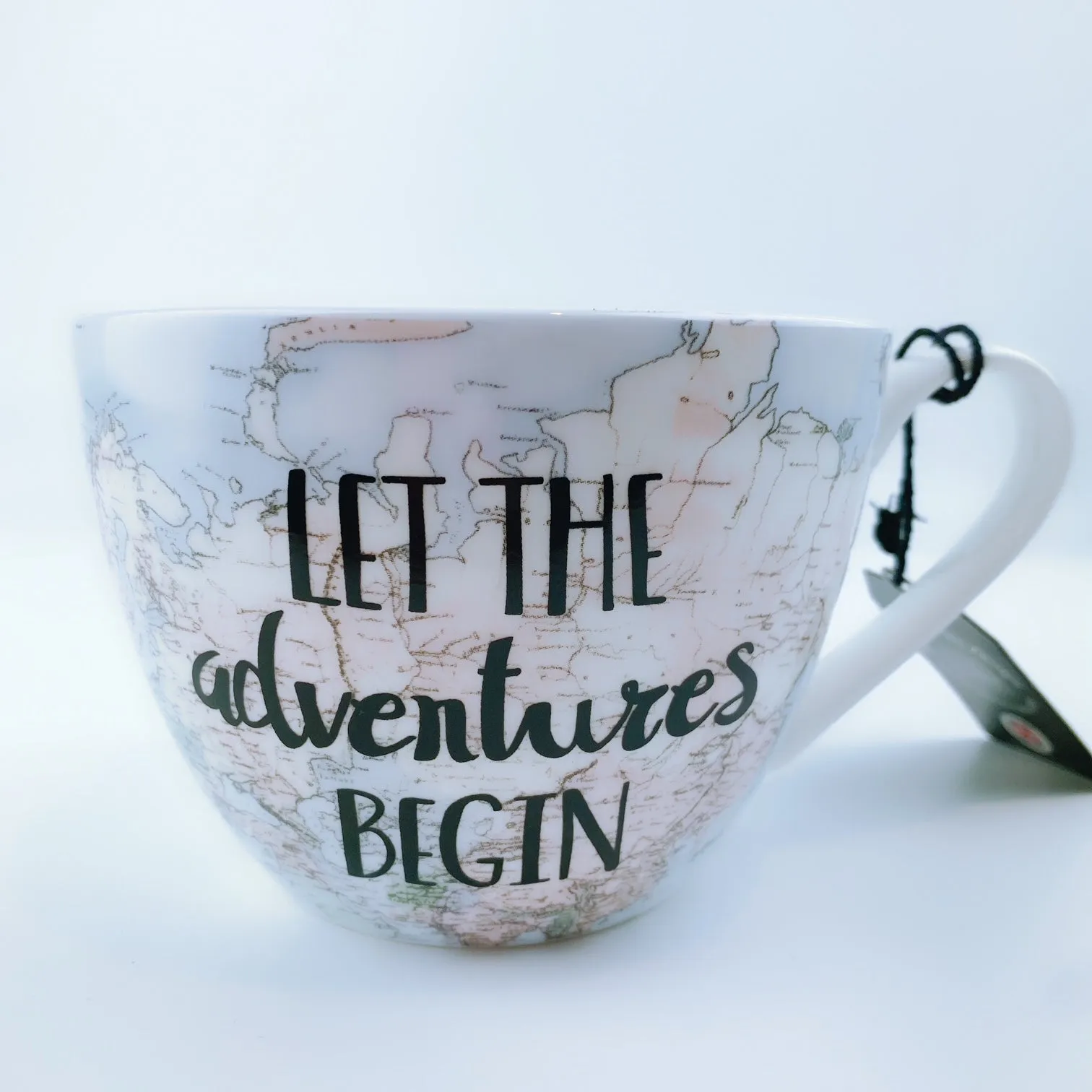 Portobello By Design 'Let the Adventure Begin' Bone China XL Coffee Mug Tea Cup