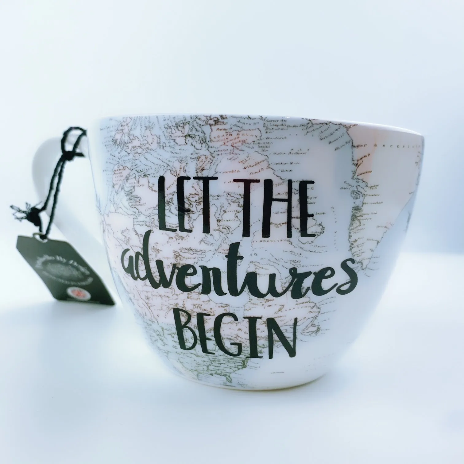 Portobello By Design 'Let the Adventure Begin' Bone China XL Coffee Mug Tea Cup