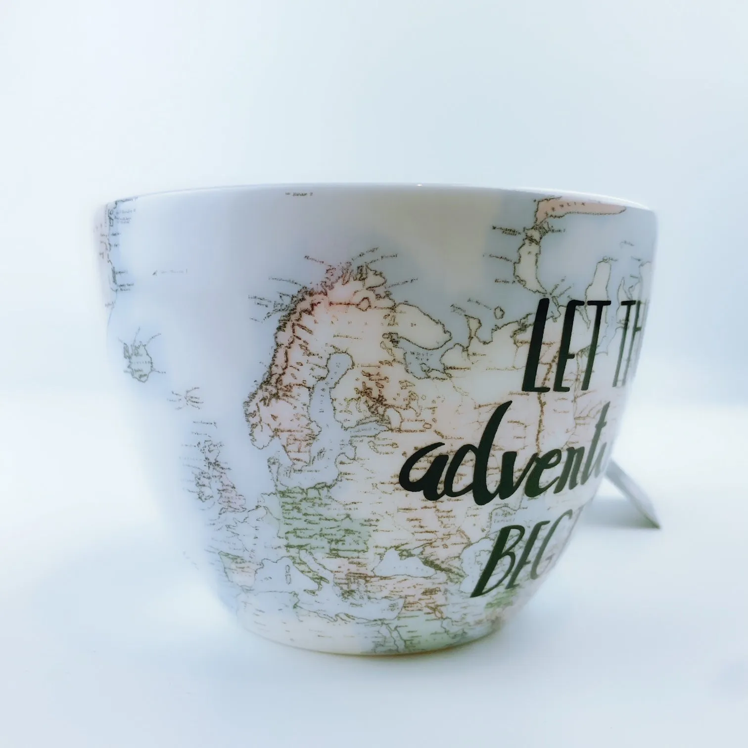 Portobello By Design 'Let the Adventure Begin' Bone China XL Coffee Mug Tea Cup