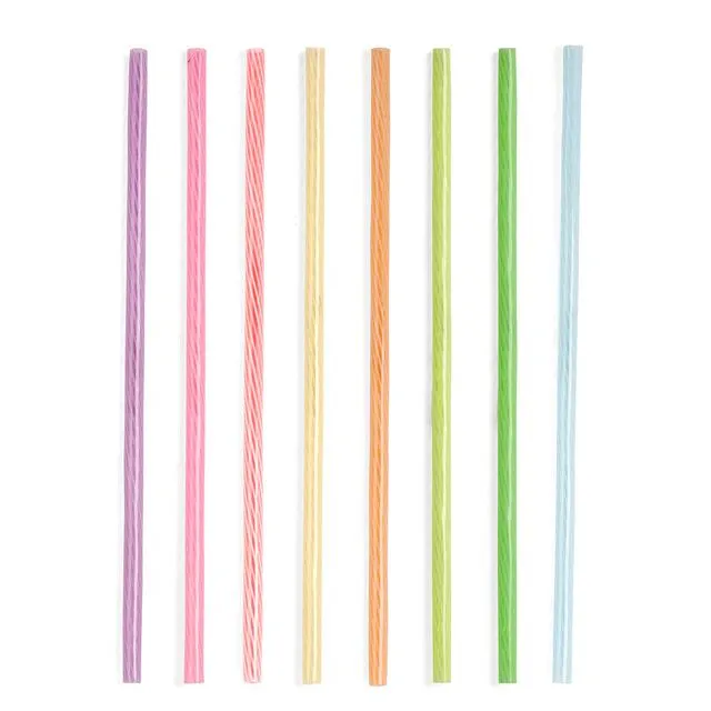 RAINBOW REUSABLE STRAWS 8 INCH