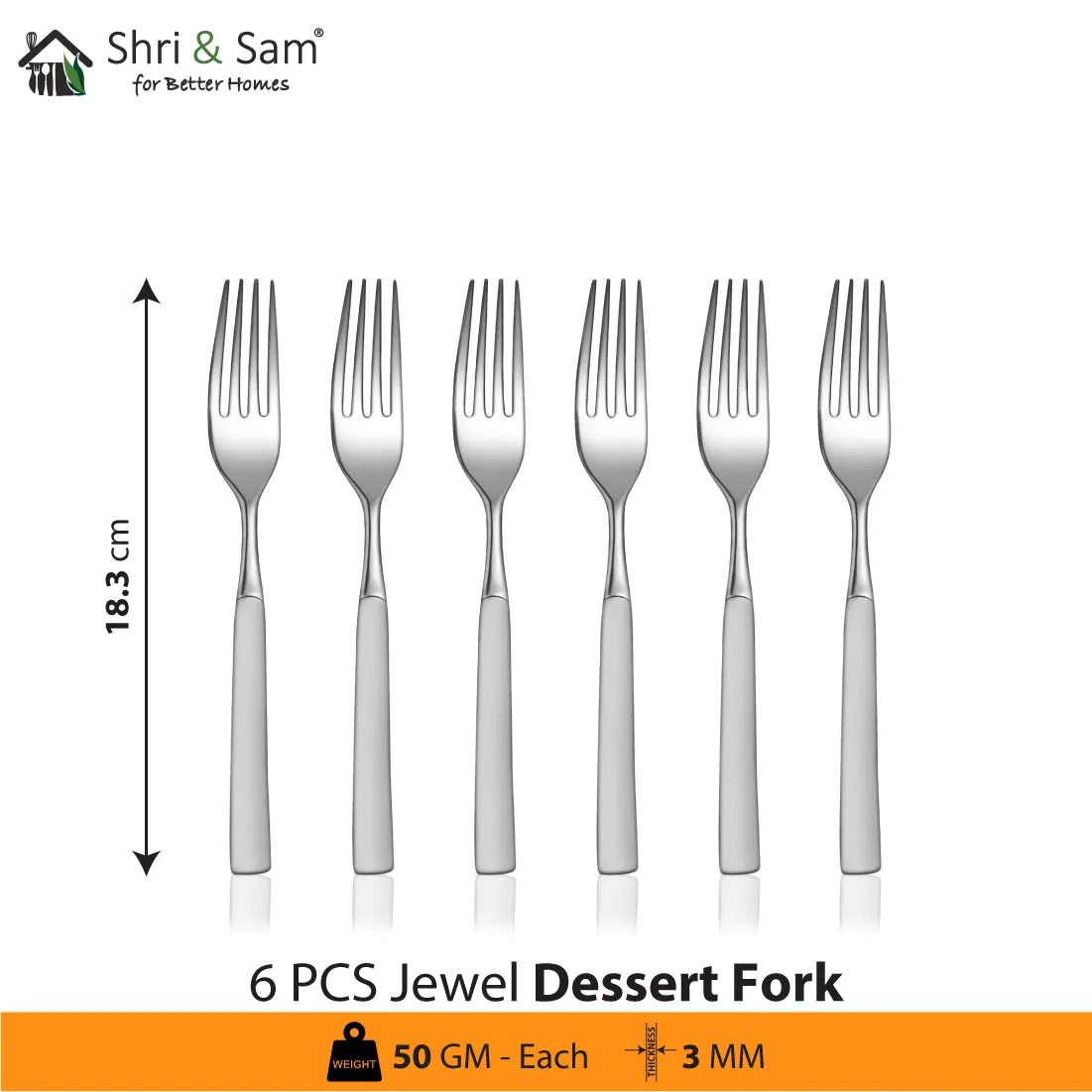 Stainless Steel 24 PCS Cutlery Set (6 Pcs Tea Spoon, 6 Pcs Dessert Spoon, 6 Pcs Dessert Fork and 6 Pcs Dessert Knife) with Leather Box Jewel