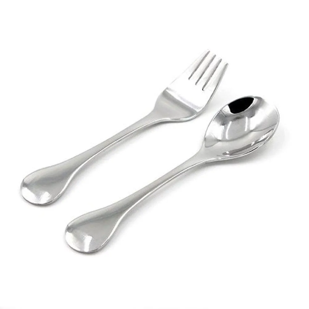 Stainless Steel Toddler Fork and Spoon Set